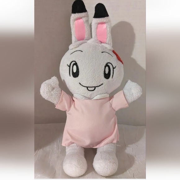 Benesse Plush Bunny White Rabbit Stuffed Animal Toy Doll Japan Anime Big Eye 13" - Picture 8 of 8